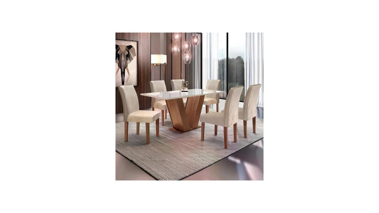 Qual a Melhor Mesa de Jantar com 6 Cadeiras e Tampo de Vidro? Confira 8 Opções Testadas
